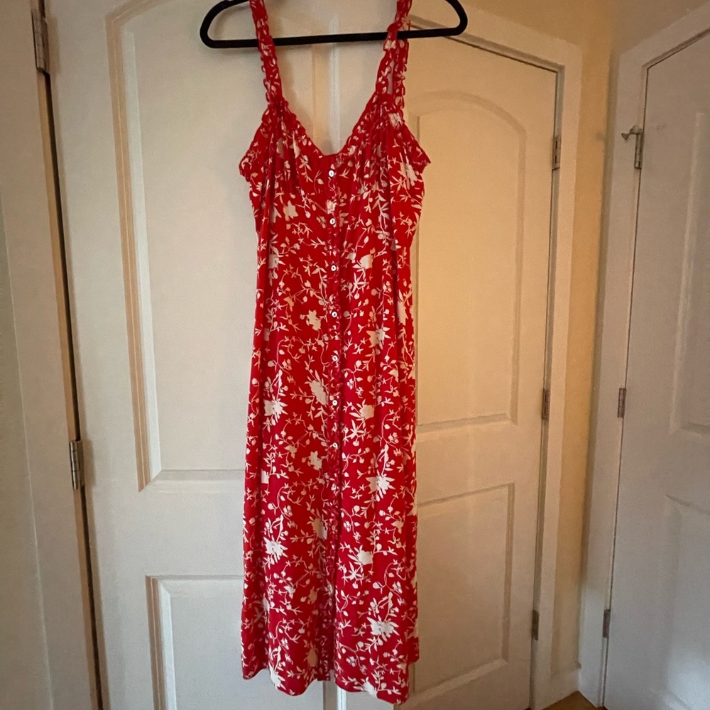 Aritizia Wilfred Red Button Dress
